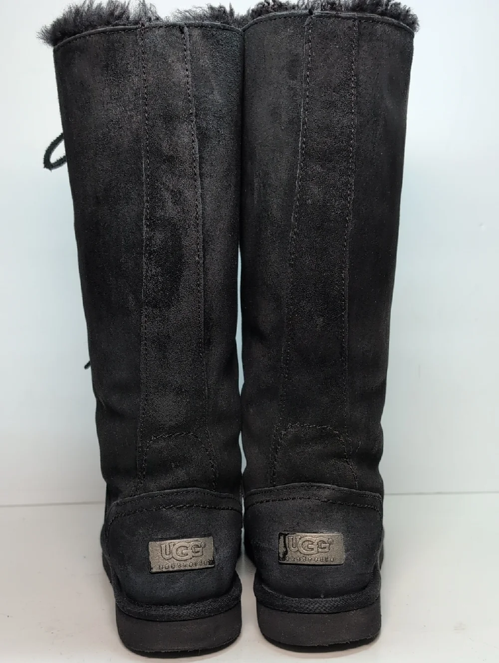 UGG Australian Appalachian lace up tall black suede boots womans size 9 EU 40